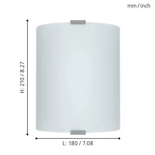 LED lampă, de perete, de tavan, 1 x 60W, E27-es, satinat sticlă, EGLO, GRAFIK, 84028