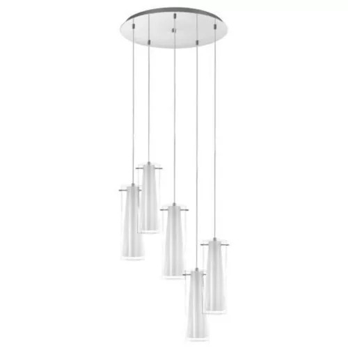 EGLO , 93003 , PINTO , függeszték , E27 , 5X40W , IP20 , átlátszó, fehér