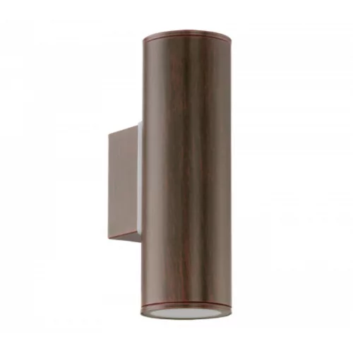 LED lámpatest , oldalfali , GU10 , 2x3W , meleg fehér , 2 irányú , antik barna , kültéri , IP44 , EGLO , RIGA , 94105