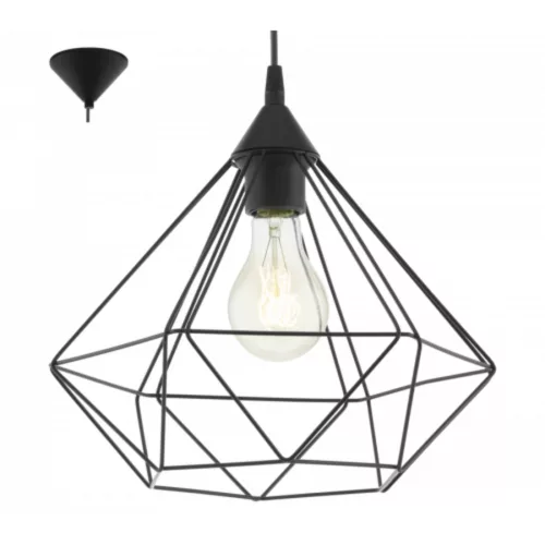 LED lampă lampă suspendată, de tavan, E27, plastic, negru, EGLO, TARBES, 94188