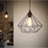 LED lampă lampă suspendată, de tavan, E27, plastic, negru, EGLO, TARBES, 94188