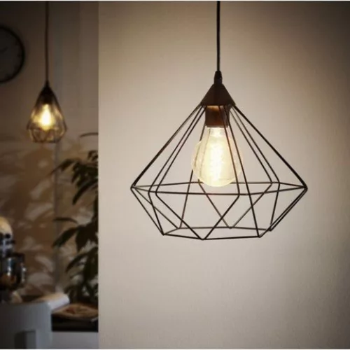 LED lampă lampă suspendată, de tavan, E27, plastic, negru, EGLO, TARBES, 94188