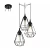 LED lampă lampă suspendată, de tavan, 3 x E27, oțel, negru, EGLO, TARBES, 94191