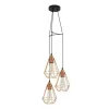 LED lámpa függeszték , mennyezeti , 3 x E27 , acél , réz , EGLO , TARBES , 94196