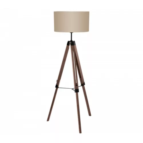 LED lámpa , állólámpa , E27 , fa , textil , dió , EGLO , LANTADA , 94326