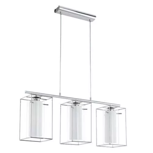 EGLO , 94378 , LONCINO 1 , függeszték , E27 , 3X60W , IP20 , átlátszó, fehér