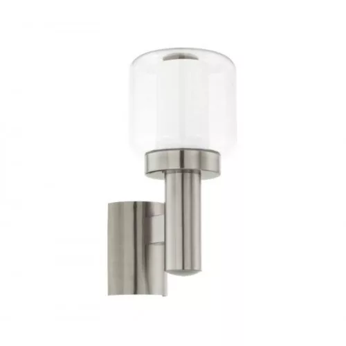 LED lámpatest , kültéri , oldalfali , E27-es foglalatú , nemesacél , IP44 , EGLO , POLIENTO , 95016