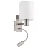 LED corp de iluminat, de perete, E27-es decorativ, 3.5W alb cald LED decorativ, textil, alb, EGLO, PASTERI, 96477