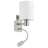 LED corp de iluminat, de perete, E27-es decorativ, 3.5W alb cald LED decorativ, textil, alb, EGLO, PASTERI, 96477