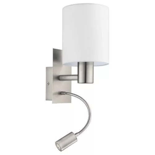 LED corp de iluminat, de perete, E27-es decorativ, 3.5W alb cald LED decorativ, textil, alb, EGLO, PASTERI, 96477