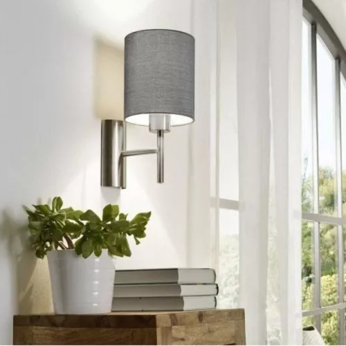LED corp de iluminat, de perete, E27-es decorativ, 3.5W alb cald LED decorativ, textil, alb, EGLO, PASTERI, 96477