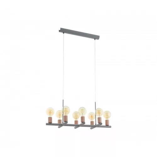 Póthengeres E27 8x60W szürke/RÓZSA Adri2