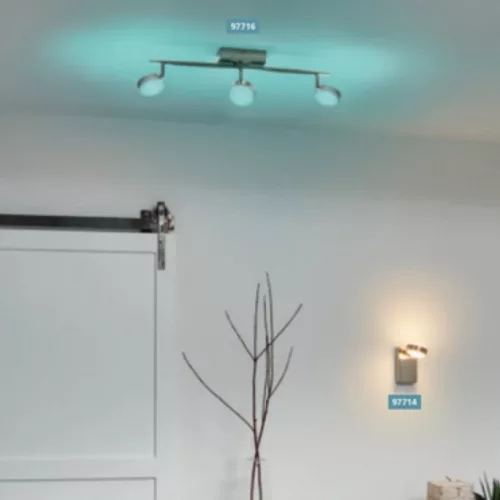 LED lámpatest , oldalfali , 1 x 5W ,  dimmelhető , RGB , CCT , nikkel , EGLO , CORROPOLI-C , 97714