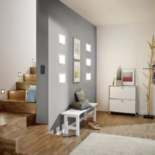 LED panel , 5.5W , süllyesztett , négyzet , meleg fehér , nikkel keret , EGLO , FUEVA 5 , 99167