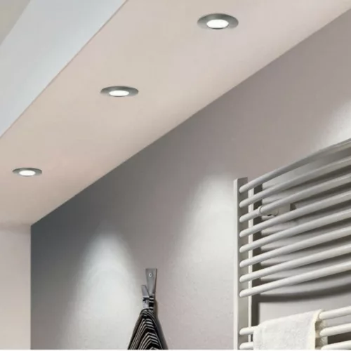 LED panel , 10.5W , süllyesztett , kerek , természetes fehér , króm keret , IP44 , EGLO , FUEVA 5 , 99209