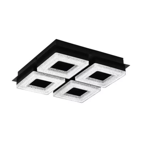 EGLO , 99326 , FRADELO 1 , fali-mennyezeti lámpa , 3000 K , LED , 4X3,5W , IP20 , fekete, átlátszó