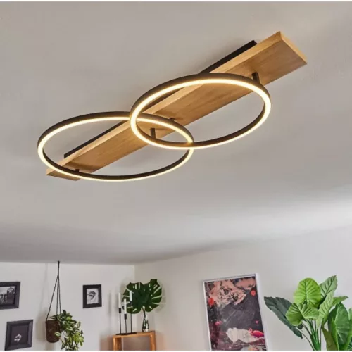 LED lámpa , mennyezeti , 2x12W , meleg fehér , fa , barna , EGLO , BOYAL LED , 99467