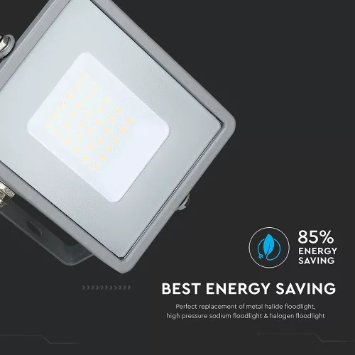 LED proiector, 30 Watt, Ultra Slim, alb cald, SAMSUNG chip, 5 ani garanție, gri