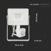 LED proiector, 10 Watt, cu senzor de mișcare, alb rece, SAMSUNG chip, 5 ani garanție, alb