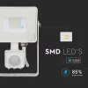 LED proiector, 10 Watt, cu senzor de mișcare, alb rece, SAMSUNG chip, 5 ani garanție, alb