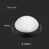 exterior lampă LED de tavan oval, 12w, 3000K, alb cald, 840lm, 120°, negru, CRI>70, IP54, V-TAC, 1349