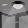 exterior lampă LED de tavan oval, 12w, 3000K, alb cald, 840lm, 120°, negru, CRI>70, IP54, V-TAC, 1349