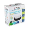 exterior lampă LED de tavan oval, 12w, 3000K, alb cald, 840lm, 120°, negru, CRI>70, IP54, V-TAC, 1349