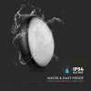 exterior lampă LED de tavan oval, 8w, 3000K, alb cald, 560lm, 120°, negru, CRI>70, IP54, V-TAC, 1267