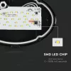 exterior lampă LED de tavan oval, 8w, 3000K, alb cald, 560lm, 120°, negru, CRI>70, IP54, V-TAC, 1267