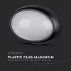 exterior lampă LED de tavan oval, 8w, 3000K, alb cald, 560lm, 120°, negru, CRI>70, IP54, V-TAC, 1267