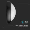 exterior lampă LED de tavan oval, 8w, 3000K, alb cald, 560lm, 120°, negru, CRI>70, IP54, V-TAC, 1267