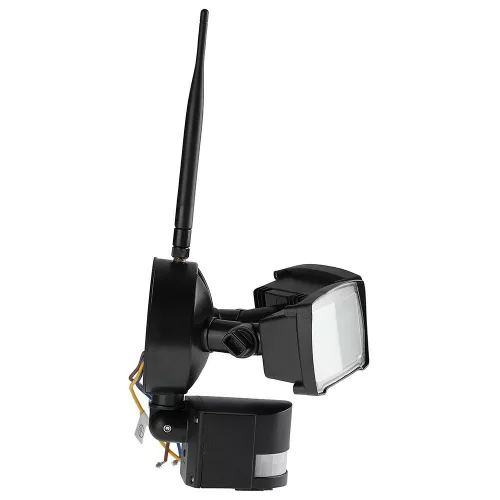 SMART LED proiector WIFI cu senzor cu cameră, 18w, 6000K, alb rece, 600lm, 180°, negru, CRI>70, V-TAC, 5917