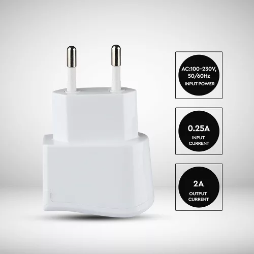 VT-1024 Usb de călătorie Adapter Dublu în blister cu ambalaj - alb