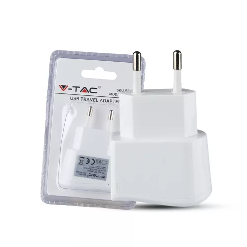 VT-1024 Usb de călătorie Adapter Dublu în blister cu ambalaj - alb