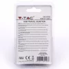 VT-1024 Usb de călătorie Adapter Dublu în blister cu ambalaj - negru