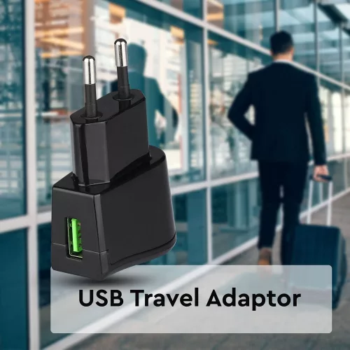 VT-1024 Usb de călătorie Adapter Dublu în blister cu ambalaj - negru