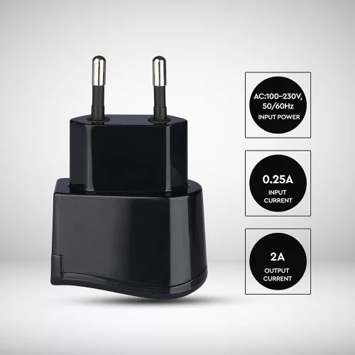 VT-1024 Usb de călătorie Adapter Dublu în blister cu ambalaj - negru