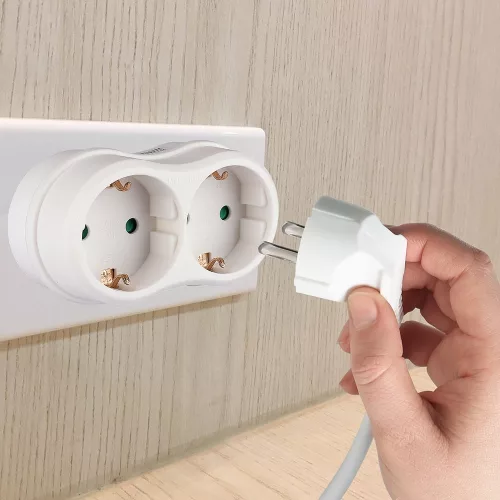 VT-1042 2 bucăți- Prizăos adaptor 16A cu împământare cu contact 16A-alb