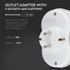 VT-1042 2 bucăți- Prizăos adaptor 16A cu împământare cu contact 16A-alb