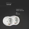 VT-1042 2 bucăți- Prizăos adaptor 16A cu împământare cu contact 16A-alb