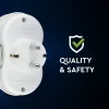 VT-1042 2 bucăți- Prizăos adaptor 16A cu împământare cu contact 16A-alb
