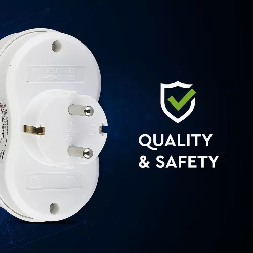 VT-1042 2 bucăți- Prizăos adaptor 16A cu împământare cu contact 16A-alb