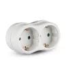 VT-1042 2 bucăți- Prizăos adaptor 16A cu împământare cu contact 16A-alb