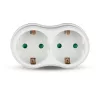 VT-1042 2 bucăți- Prizăos adaptor 16A cu împământare cu contact 16A-alb