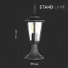 VT-753 E27 lampadar - Mat negru