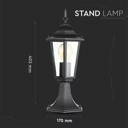 VT-753 E27 lampadar - Mat negru