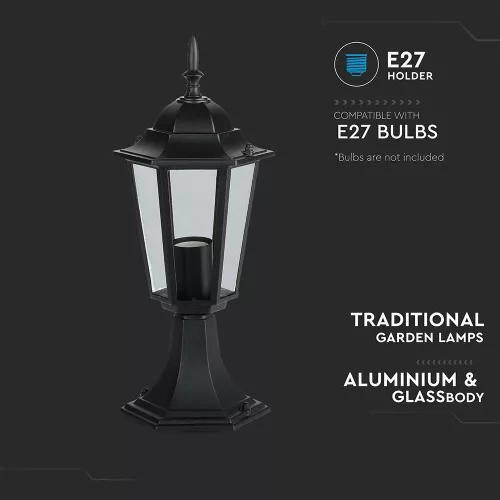 VT-753 E27 lampadar - Mat negru