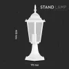 exterior lampadar, E27, mat alb, IP44, V-TAC, 7075