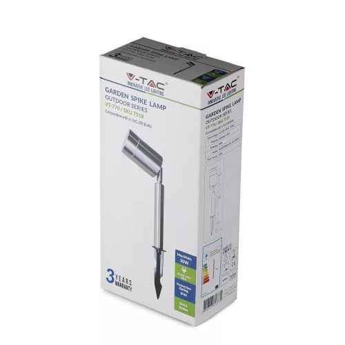 LED lámpatest , kerti , leszúrható , GU10 , IP44 , króm