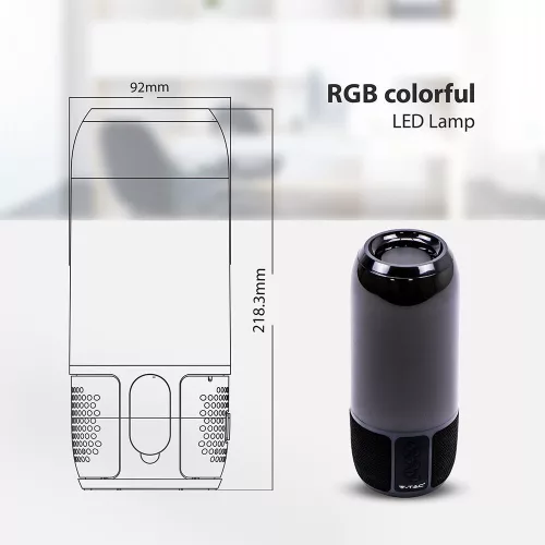 VT-6211 2*3W LED-Es Bluetooth Hangszóró Usb És Tf Kártyanyílással - Fekete